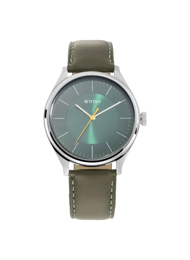 TITAN Men's Analog Round Shape Leather Wrist Watch - 1802SL04 - 48 Mm  - Image 2