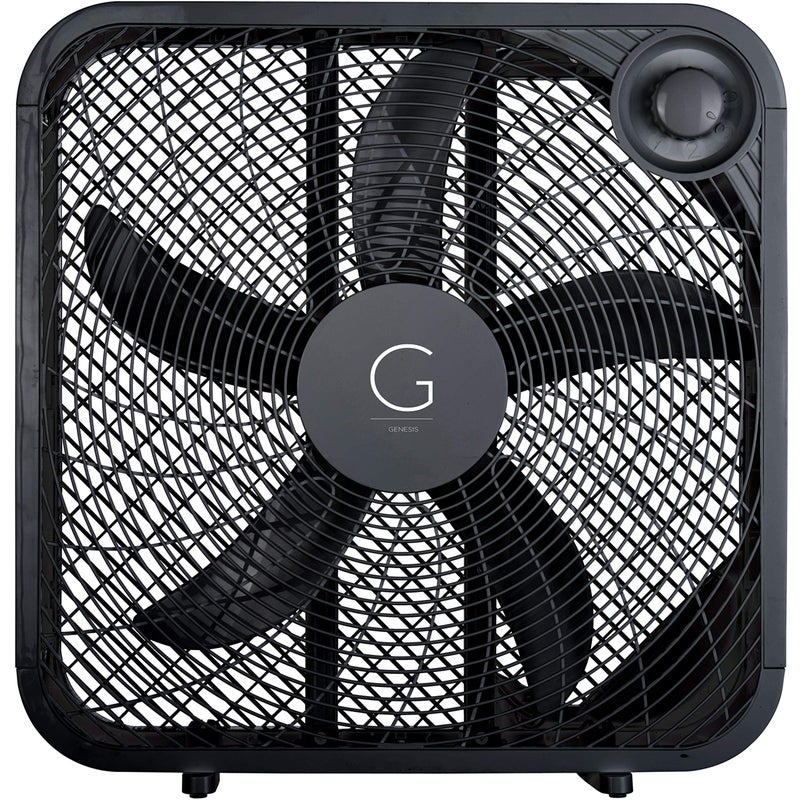 Genesis 20" Box Fan, 3 Settings, Max Cooling Technology, Carry Handle, Black (G20BOX-BLK) - Image 1
