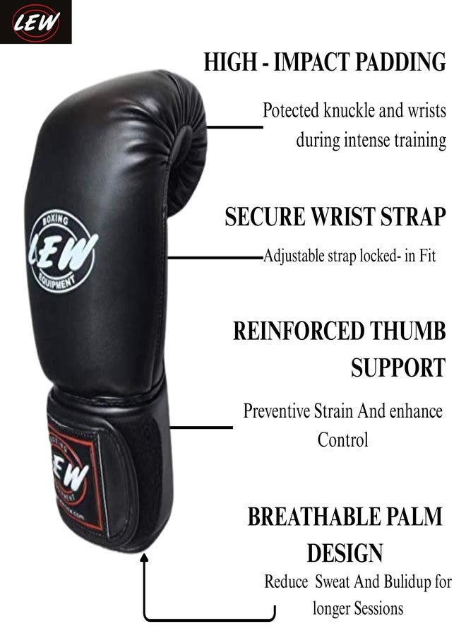 LEW Pro Style Muay Thai/Kickboxing/MMA/Training 12 OZ Boxing Gloves with a Pair of Hand Wraps - Image 4