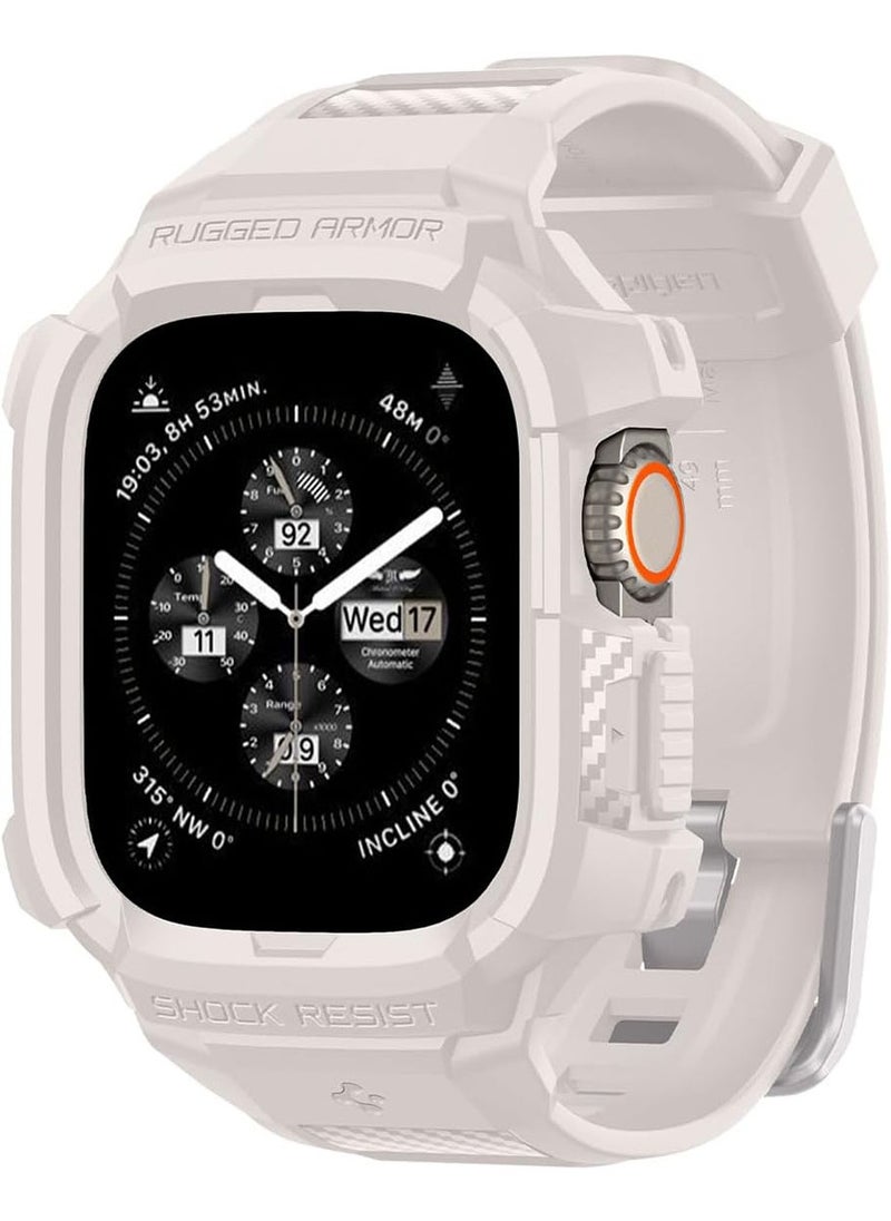 Spigen - Rugged Armor Pro for Apple Watch Ultra 2 / 1 (49mm) Case Cover with Band - Dune Beige - Image 1