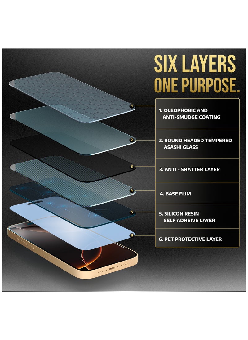 TECHATRON - Tempered Glass for iPhone 15 Pro Max Screen Protector | Easy Install | 9H+ Hardness | Edge-to-Edge Coverage | Thin & Ultra-Clear | Easy Applicator | Pack of 2 - Image 1