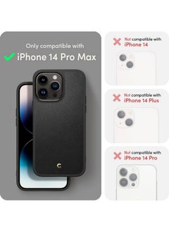 CYRILL CYRILL Spigen Kajuk Mag Back Cover Case Compatible for iPhone 14 Pro Max (2022, TPU + PC + Faux Leather, Black)  - Image 2
