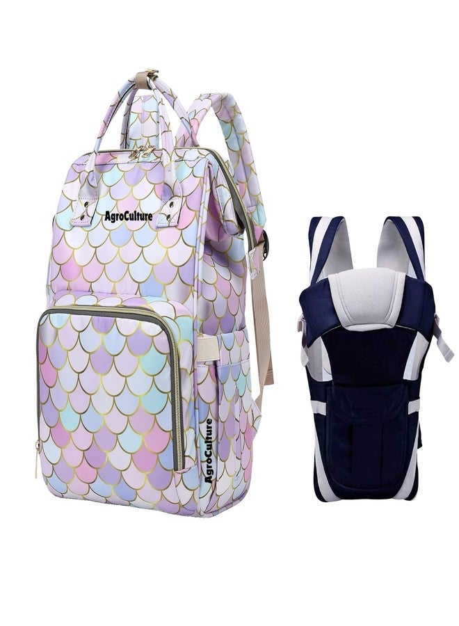 Tip 'n' Top Premium Baby Diaper Bag for Mother + Blue Baby Carrier, Baby Diaper bag (Multicolor) pack of 2 - Image 1