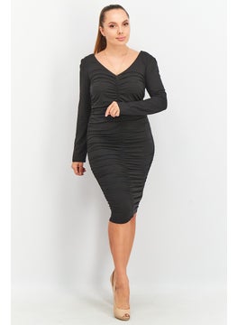 BB Dakota by Steve Madden Women Ruched Bodycon Dress, Black  - Image 1