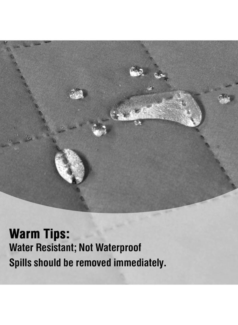 Sofa Slipcover Reversible Sofa Cover Water Resistant Couch Cover with Non Slip Elastic Straps Quilted Furniture Protector for Pets Kids (4 Seater Grey) - Image 5