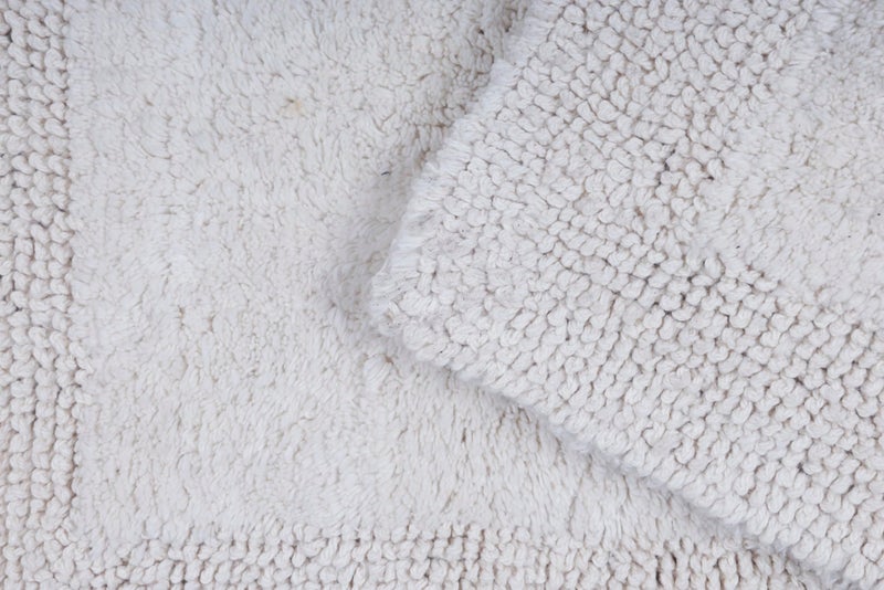 KEMA Bathroom Rugs 17"x24", Cotton Reversible Bath Mat for Bathroom Ultra Soft Plush Bath Rugs Water Absorbent Quick Dry Thick Floor Mats for Shower, Restroom, Bedroom, Kitchen (White) - Image 3