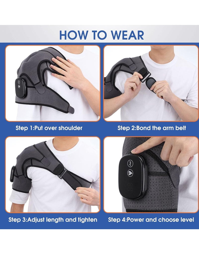 Gerenic Thermal Massage Shoulder Pads Rechargeable Heating Shoulder Massager Electrothermal Massage Shoulder Pads Heated Massage Combo Suitable  - Image 4