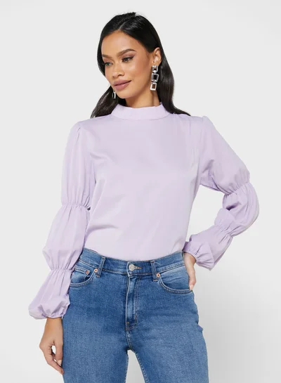 ELLA Rouched Sleeve Top