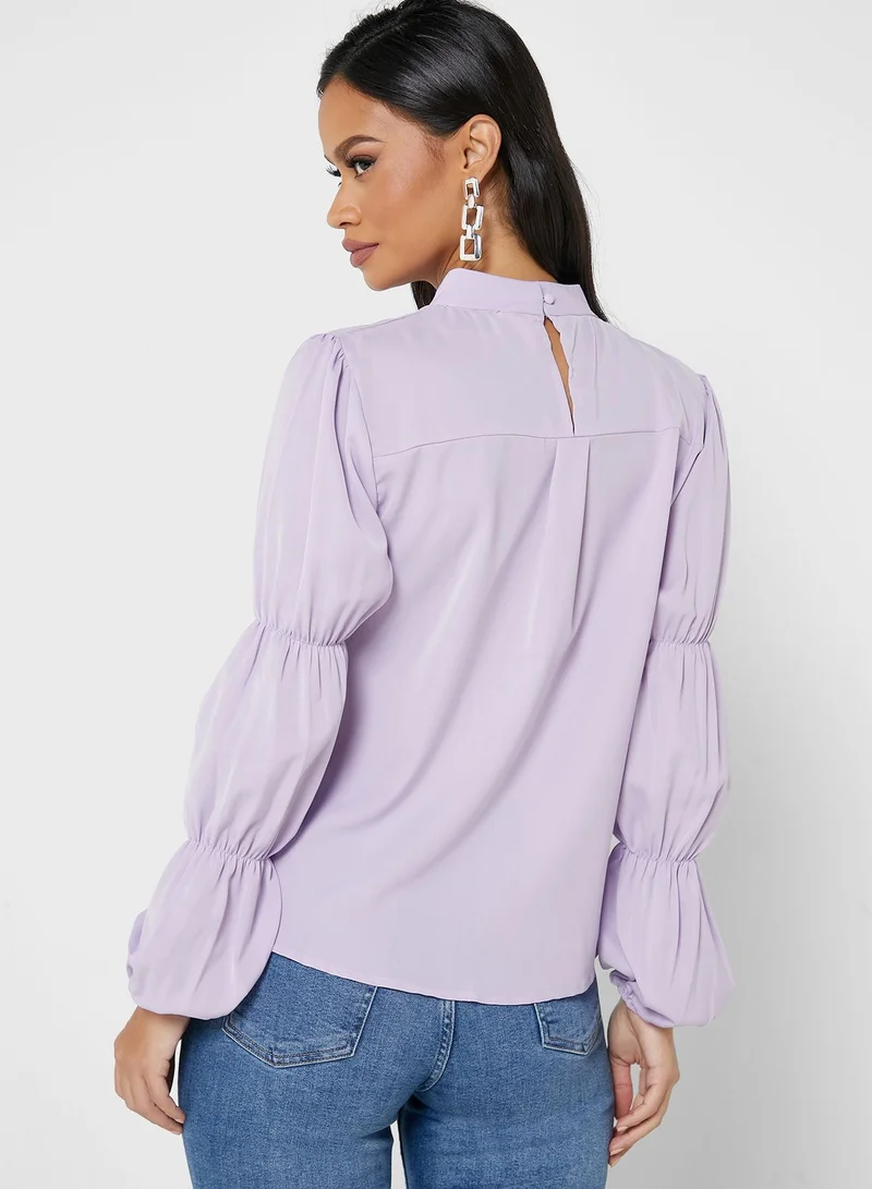 ELLA Rouched Sleeve Top