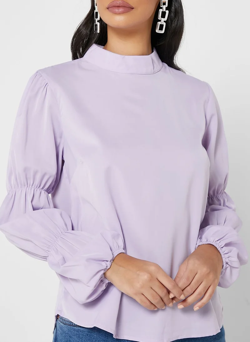 ELLA Rouched Sleeve Top