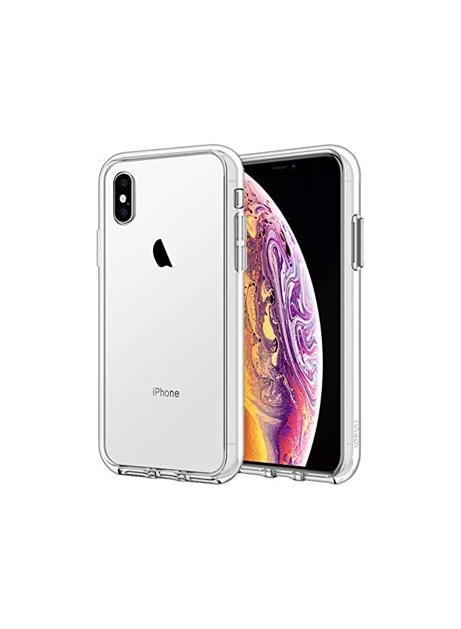 جي تيك حافظة JETech لهاتف iPhone Xs وiPhone X 5.8 بوصة، غطاء ممتص للصدمات غير أصفر اللون، ظهر شفاف مضاد للخدش (شفاف) - Image 1