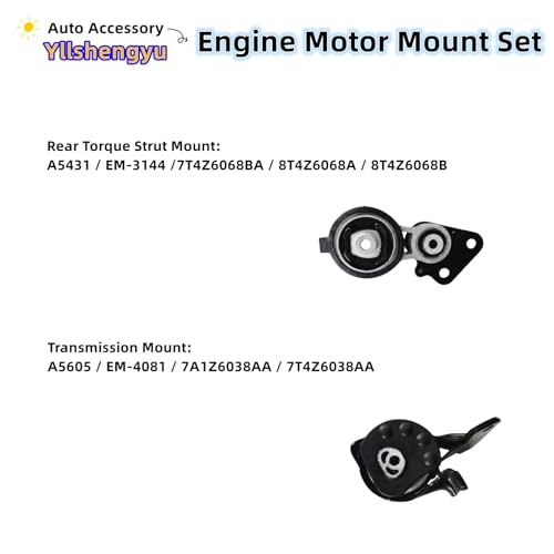 Yllshengyu 3Pcs Engine Motor Mount Kit Compatible with Edge 2007-2014 3.5L/2011-2014 3.7L Fits for Lincoln MKX 2007-2010 3.5L/ 2011-2015 3.7L Replacement for A5342 A5431 A5605 - Image 4