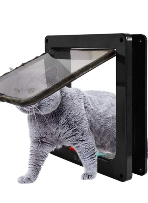 4-Way Locking Magnetic Cat Flap, Large Size - Pet Door for Cats and Large Dogs, Interior & Exterior Use, Easy Installation, Outer Size: 11"x 9.8"
