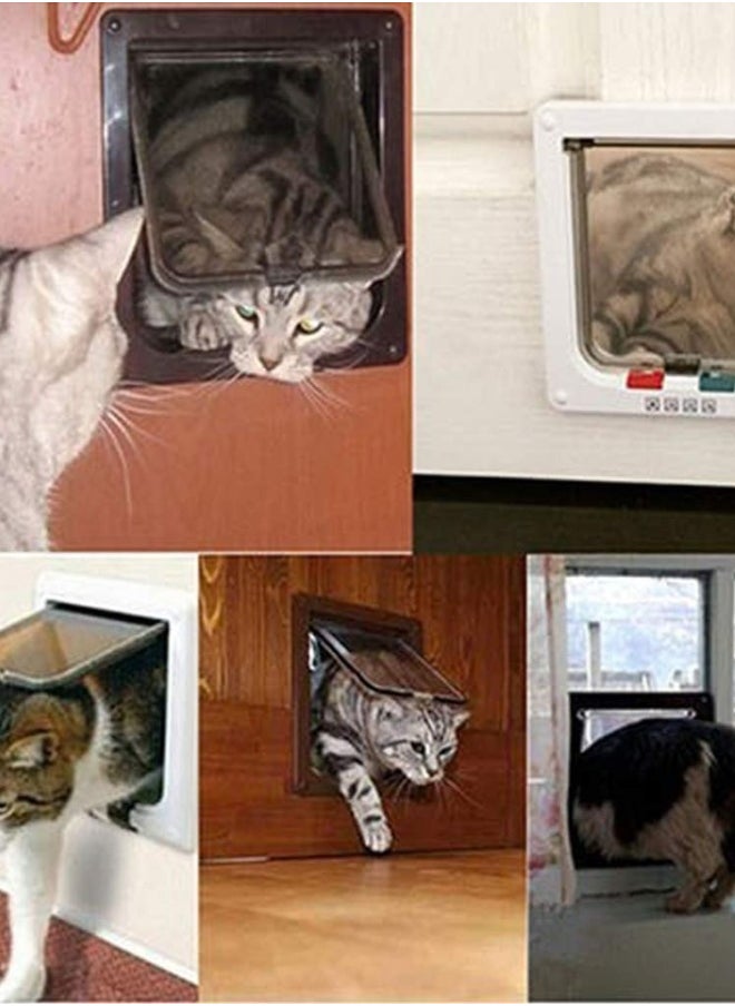 Generic - 4-Way Locking Magnetic Cat Flap, Large Size - Pet Door for Cats and Large Dogs, Interior & Exterior Use, Easy Installation, Outer Size: 11"x 9.8" - Image 1