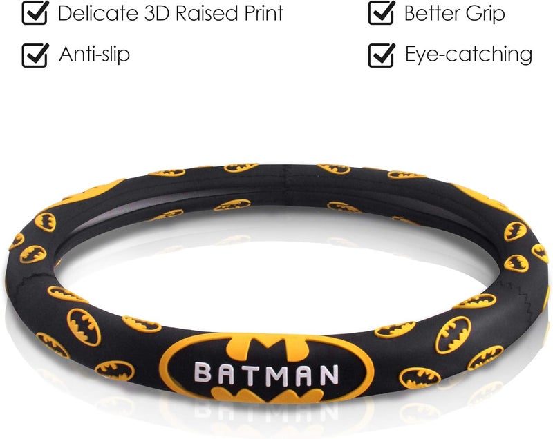 Finex Silicone Batman Steering Wheel Cover - Black - Universal Fit - Image 4