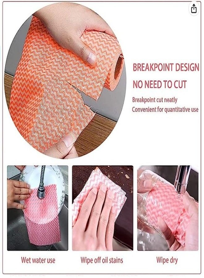 Warmfinity Pack of 2 Multipurpose kitchen roll/Towel roll/Napkins/Washable and Reuseable 80 Pulls each roll (Multicolor) Cleaning Tissue highly absorbent Non Woven - Image 3