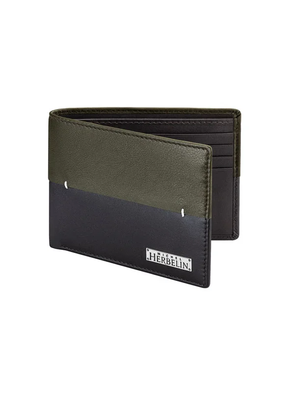 MICHEL HERBELIN Slim Wallet Olive Oak Brown for Men