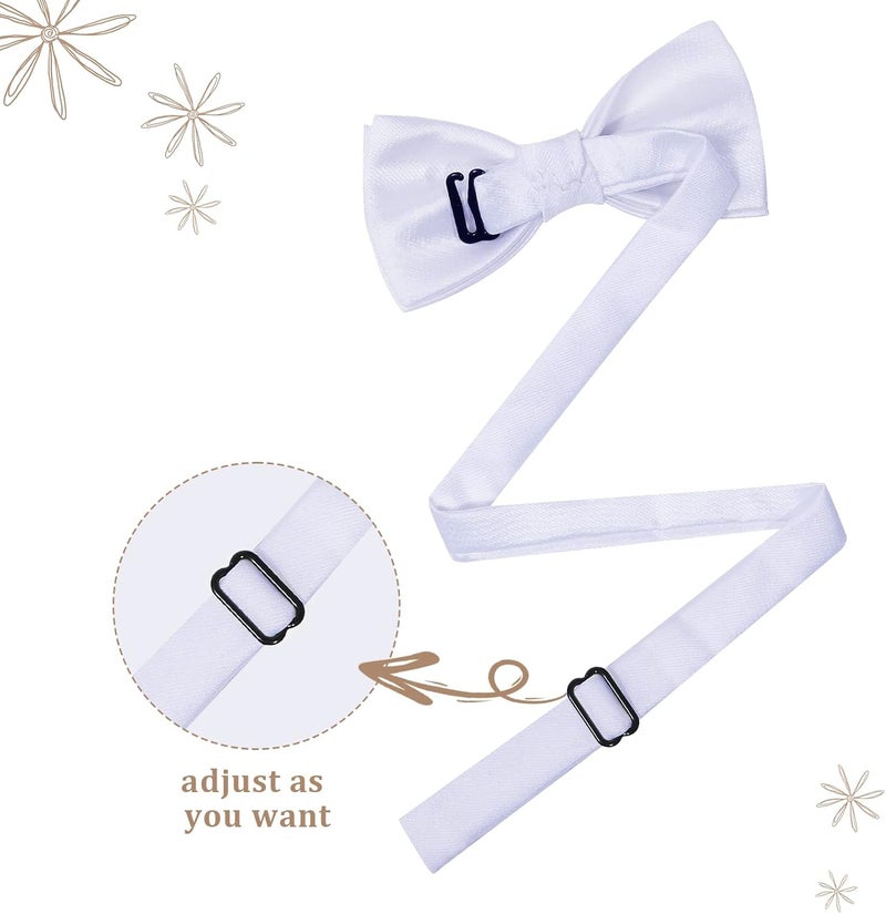 Kajeer Kids Bow Tie, Boy Bow Ties Pre-tied Silk 100% Classic Solid Adjustable Girls Neck Bowtie for Wedding Party - Image 2