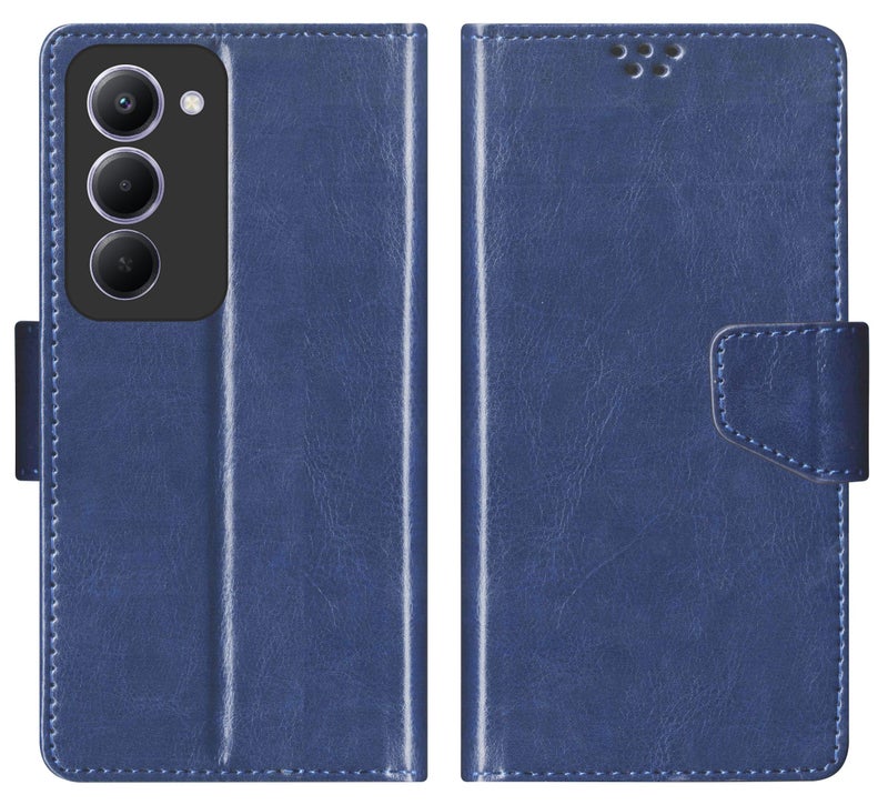 SBMS Flip Cover for REDMI 15 5G (6.9-inch) Back Cover Case with Magnatic Closure | Inbuilt Stand | Card & Money Pocket (Blue) - Image 1