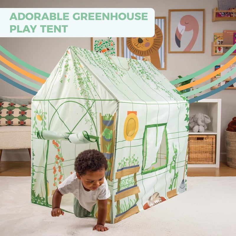 Mookie Activo Indoor Outdoor Greenhouse Play Tent for Kids Playhouse Garden Role Play Tent with Roll Up Doors and Windows Storage Bag - Image 2