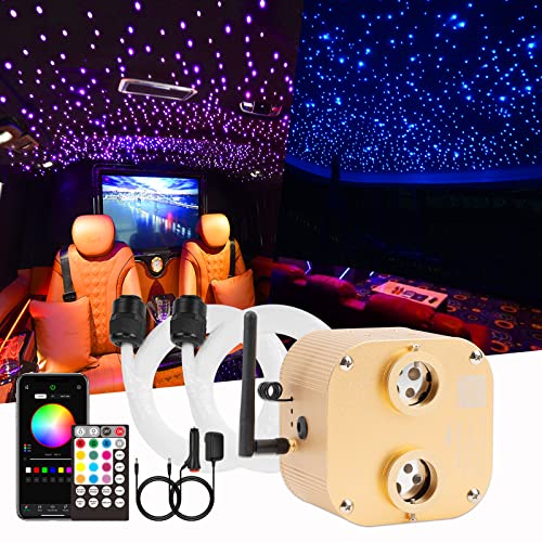 CHINLY Starlight Headliner Kit Twinkle 1000pcs 13.1ft 0.03in 20w Fiber Optic Star Ceiling Light,Bluetooth RGBW LED APP/Remote Music Mode Headliner Light Kit+10 Crystals,for Star Headliner/Home Theater - Image 1