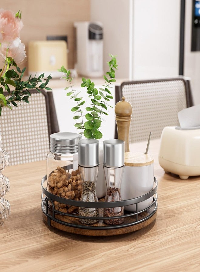 LAMU 9'' Lazy Susan Turntable Organizer for Cabinet, Round Wood Lazy Susan for Table Top, Countertop, Kitchen, Pantry, Spice, Bathroom Vanity, Decor - Image 2
