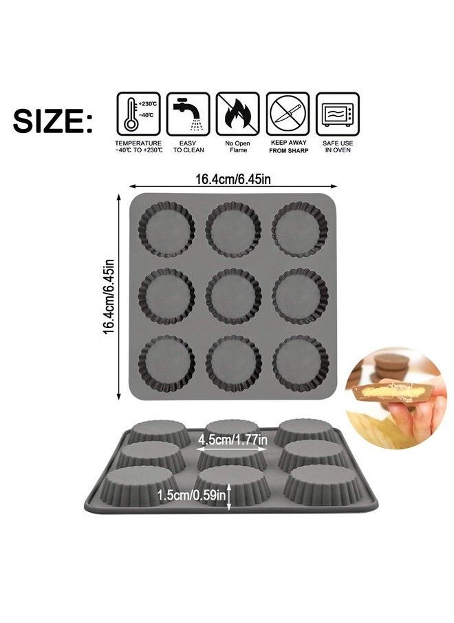PalkSky Chocolate Almond Peanut Butter Cup Mold (3Pcs) 9 Cup Bite Size Fat Bombs Snack Baking Pan/Mini Silicone Cookie Candy Mold For Brownie Jello Truffle  - Image 3