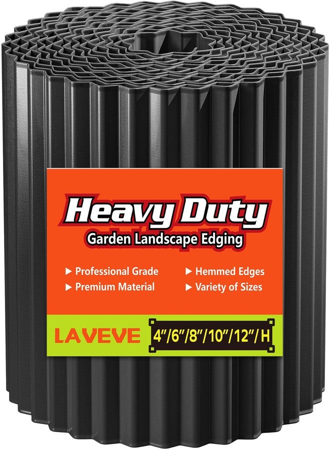 LAVEVE Corrugated Metal Garden Edging 10" x 20Ft, Landscape Edging Border for Lawn, Flower Bed, Garden Fence, Paver Edging (Black) - Image 1