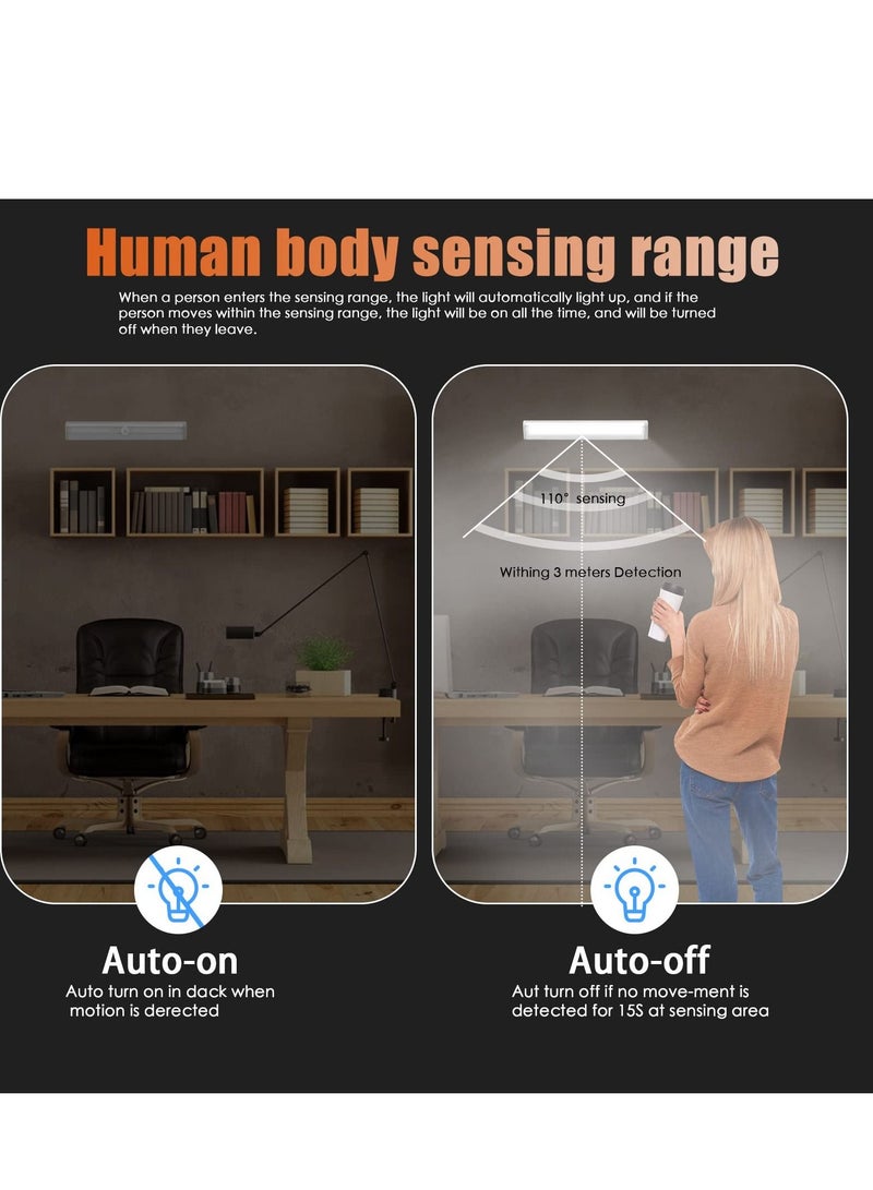 SYOSI Motion Sensor LED Lights, 10 LED Battery Operated Motion Light, Stick On Anywhere Magnetic Night Light Bar for Under Cabinet, Closet, Hallway, Stairway, Wardrobe, Kitchen, Vanity - Image 4
