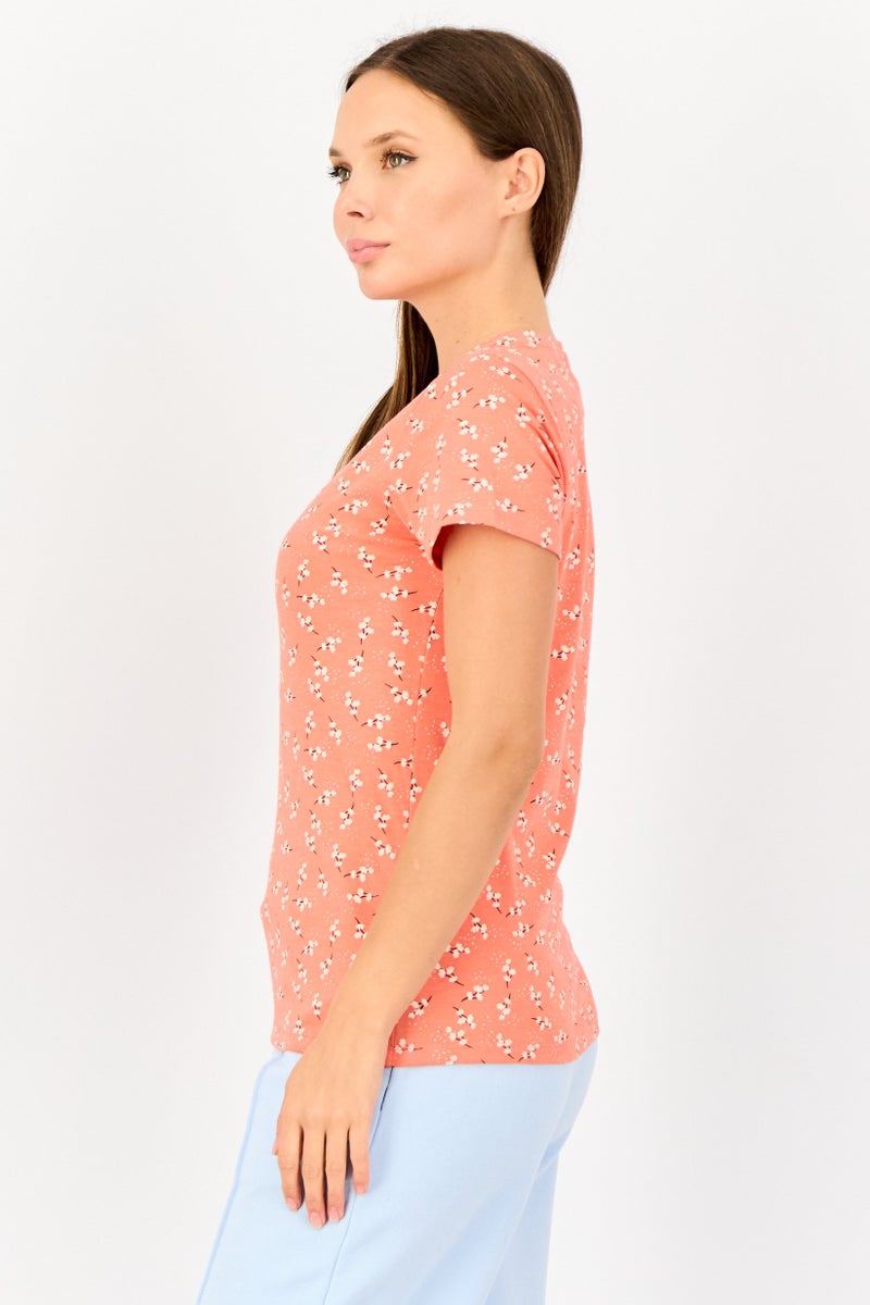 zivame Women 2 Pcs Crew Neck Graphic Print Short Sleeve Sleepwear Set, Multicolor - Image 2