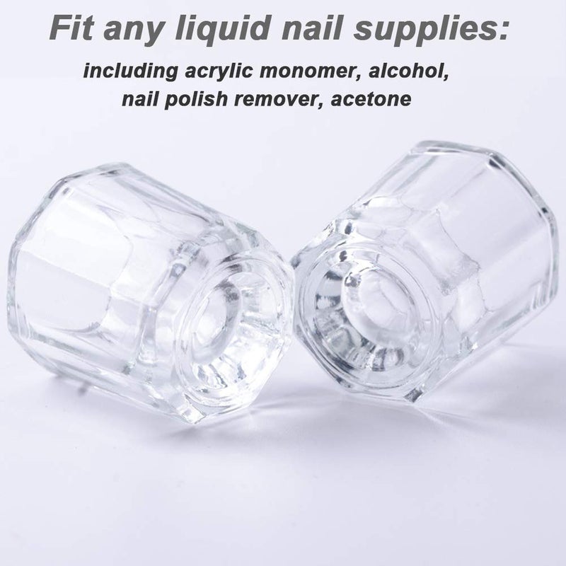 fiezkaa 2 Pcs Clear Nail Dappen Dish Glass Cup for Acetone and Nail Liquid, Small Dampen Dish for Acrylic Nails, Monomer, Powder, Polish Remover - Dapping Dish for Nail Tech, Art - Image 4