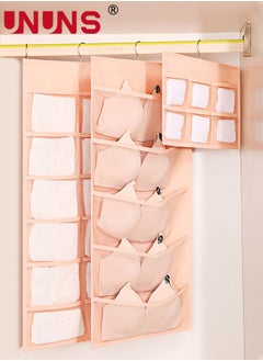 UNUNS Hanging Closet Organizer,3 Pack Dual-Sided Hanging Organizer With Metal Hanger,Wardrobe Mesh Pockets Hanging Storage Bag For Underwear,Stocking,Bra And Sock  - Image 1