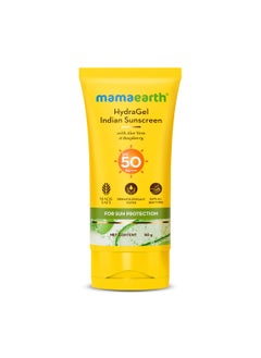 Mamaearth Mamaearth HydraGel Sunscreen | SPF 50 & PA++++ Sun Protection | Helps Fight UVA & UVB Rays with Aloe Vera & Raspberry | Hydrating & Lightweight Gel Based Lotion | 1.69 Fl Oz (50ml) 