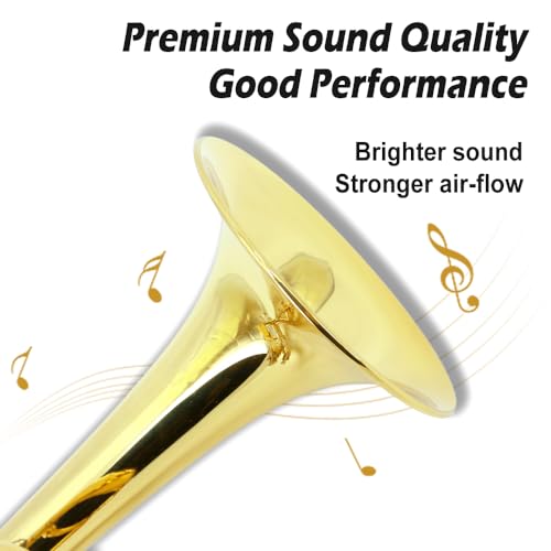YoungMonic Bb Standard Trumpet Set for Beginners or students trumpet instrument with Carrying Hard Case 7C Mouthpiece Cleaning Cloth Gloves - Image 4