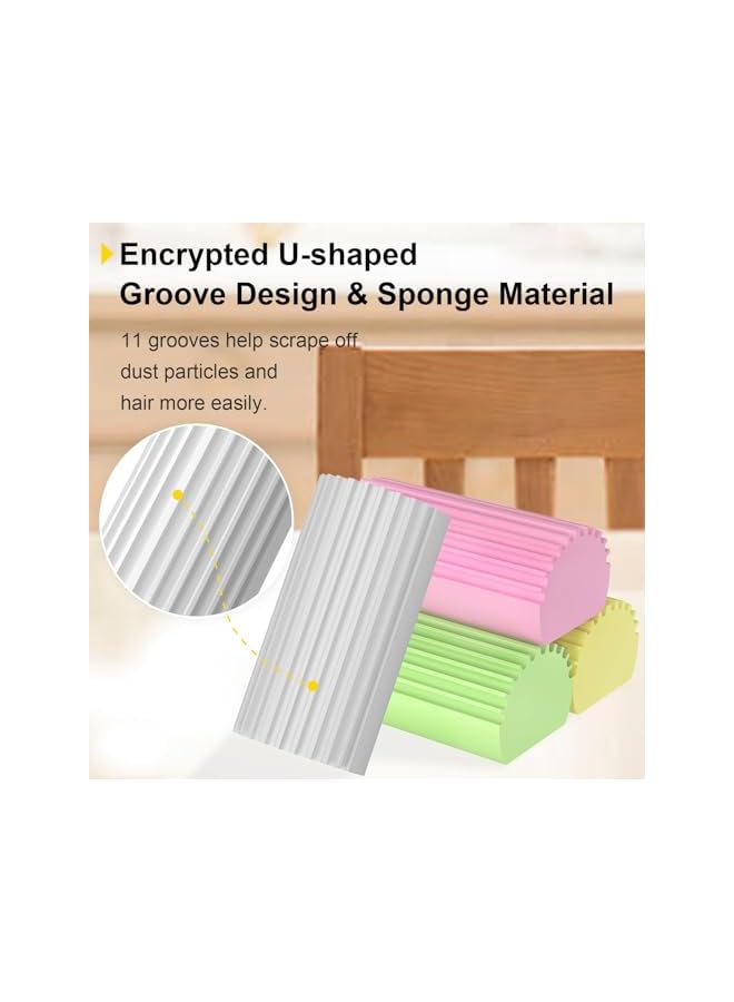 PROMASS 3Pcs Damp Clean Duster Sponge,Reusable Magic Dusting Sponge Brush for Cleaning Blinds,Glass,Baseboards,Vents,Railing,Mirrors,Window,Track Grooves and Faucets - Image 2