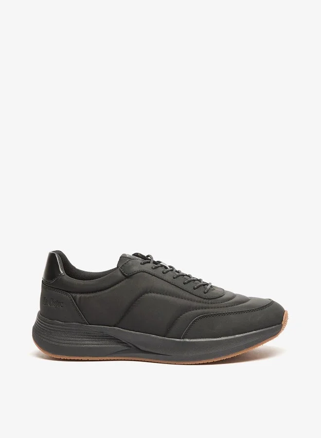 Men's Panelled Sneakers with Lace-Up Closure