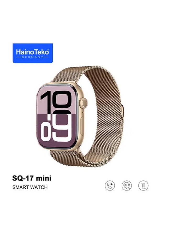 Haino Teko HainoTeko SQ-17 Mini Smart Watch AMOLED Display with 3 Interchangeable Straps Designed for Ladies Gold  - Image 2