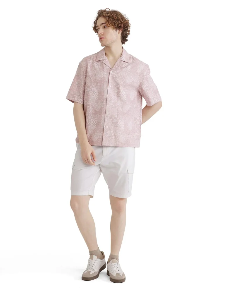 Rare Rabbit Men's Cuban Collar Boxy Fit Shirt