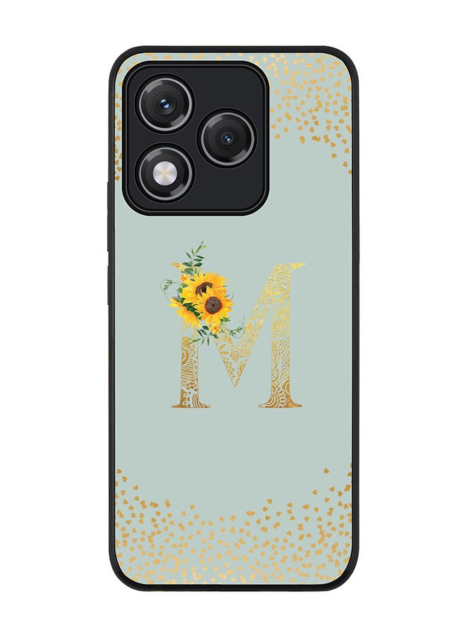 Stylizedd For Honor 400 Lite Case,Slim fit Camera Protection, Shockproof Thin Phone cover  - Custom Floral Monogram - M  (Light Grey )