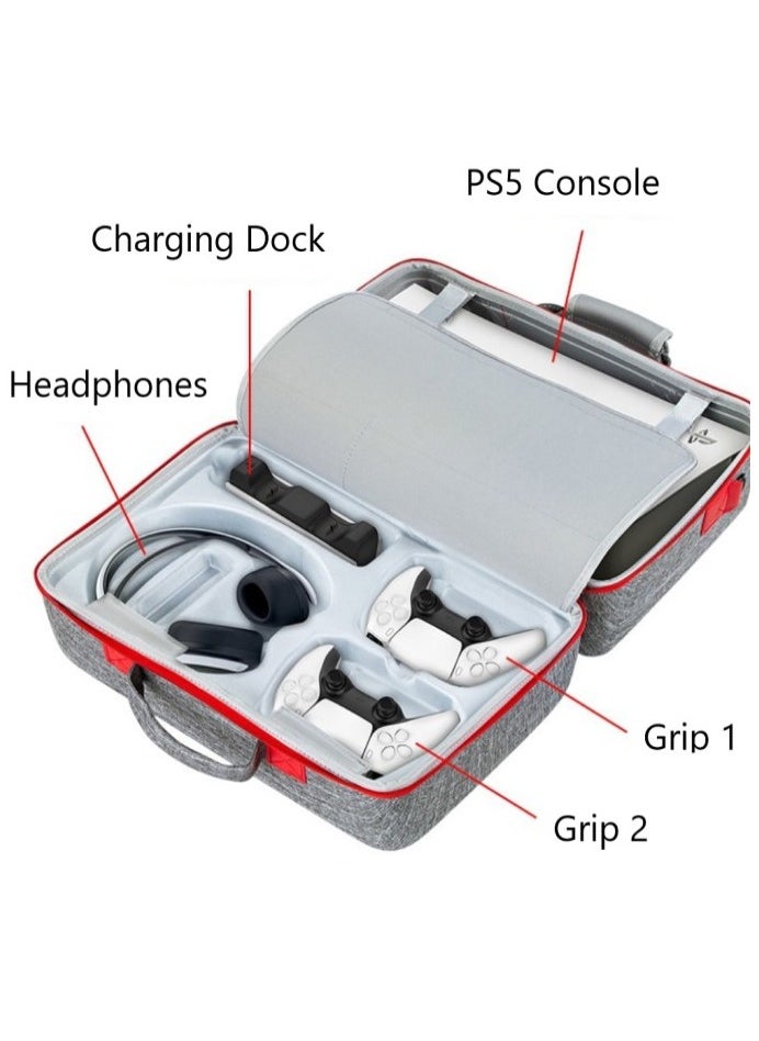 GUDOO - Carrying Case for PS5, EVA Travel Case Bag Compatible Playstation 5 Console Digital Edition Storage Bag, Adjustable Handle Bag for PS5 with Strap - Image 1