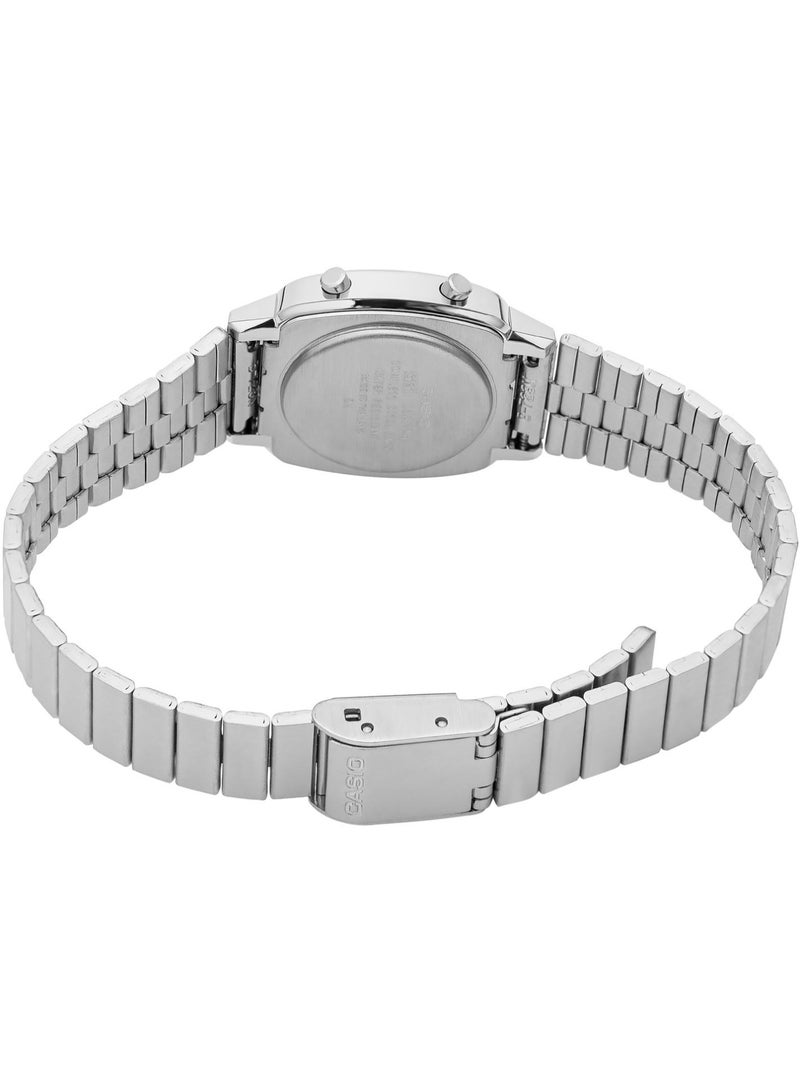 CASIO Vintage Digital Women’s Watch LA670WA‑2DF, 30.3  mm Blue Dial, Resin/Chrome Plated Case & Stainless Steel Band, Water Resistant - Image 4