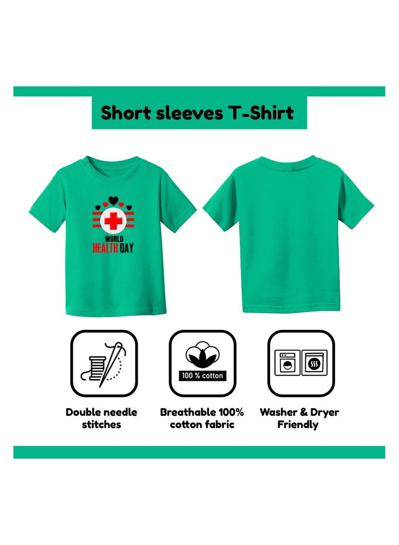 Men's World Health Day T-Shirt-100% Cotton Fabric|Short Sleeve Tshirt|Round Neck Tshirt For Mens|Ideal For World Health Day Celebrations