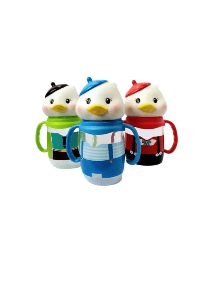 FISH Baby Feeding Bottle with Duck Mouth Handle 300ml Green - Image 2