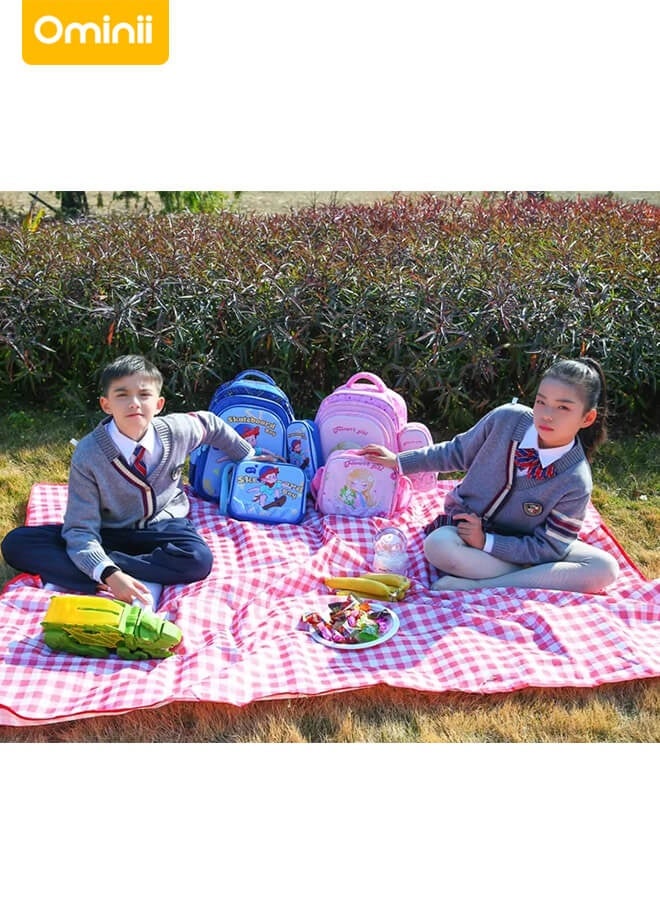 Ominii 3-PCS Kids School Bag Set for Girls – Lightweight Waterproof Backpack with Lunch Bag & Pencil Case, Ages 3–12  - Image 4