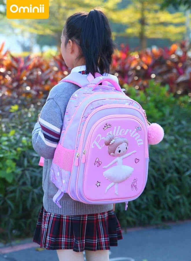 Ominii 3-PCS Kids School Bag Set for Girls – Lightweight Waterproof Backpack with Lunch Bag & Pencil Case, Ages 3–12  - Image 5