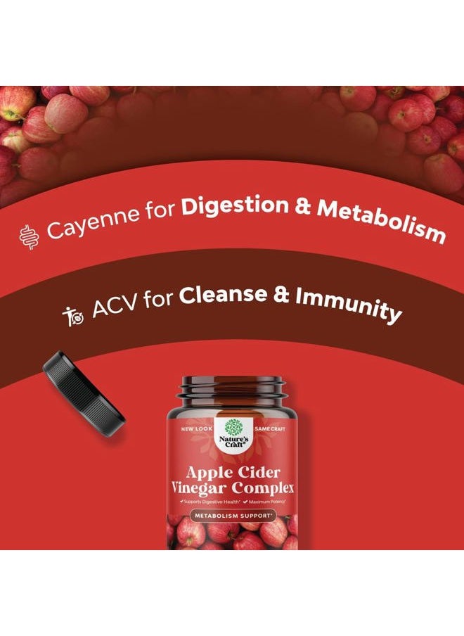 Cleansing Apple Cider Vinegar Capsules - ACV Cleanse and Detox Pills for Gut and Digestive Health with Slimming Cayenne - Extra Strength ACV Capsules for Gut Cleanse and Full Body Detox (30 Servings)
