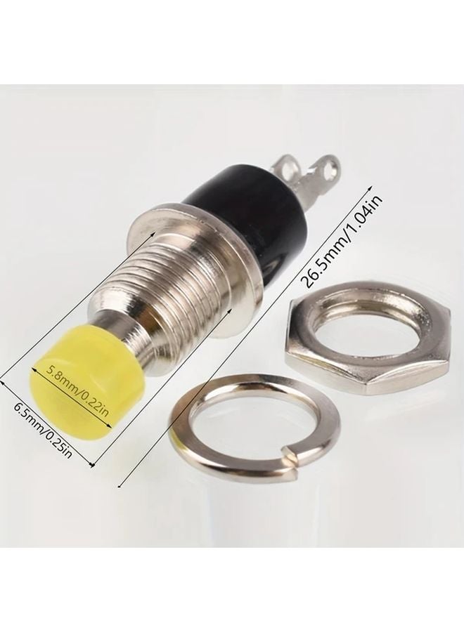 6 مجموعات ألوان 6 قطع مفاتيح ضغط لحظية صغيرة 7 مم 2 دبوس إعادة ضبط تلقائية للاستخدام في الصناعات الكهربائية والسيارات - Image 3