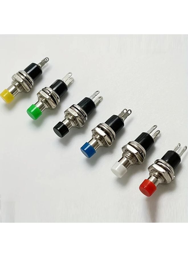 6 مجموعات ألوان 6 قطع مفاتيح ضغط لحظية صغيرة 7 مم 2 دبوس إعادة ضبط تلقائية للاستخدام في الصناعات الكهربائية والسيارات - Image 2