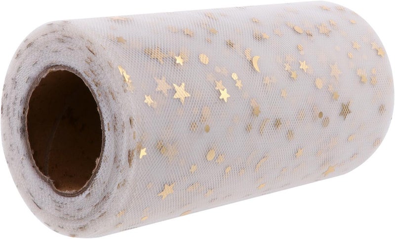 Lurrose Beige Sequin Mesh Tulle Strip for Table and Chair Decor, Delicate Wrapping Gauze Fabric for Christmas and Wedding Decorations - Image 1
