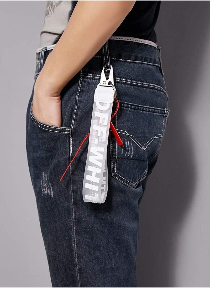 Y&D Lanyard Keychain Unisex Cool Wrist Key Chain Can Hang Wallet Jeans Decoration Badge Fashion Exquisite Personalized Rubber (White)  - Image 5